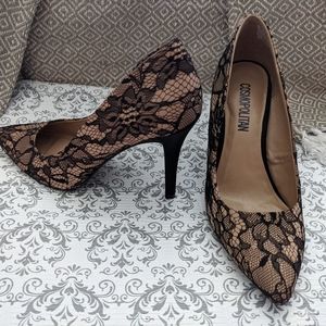 Cocktail heels black lace